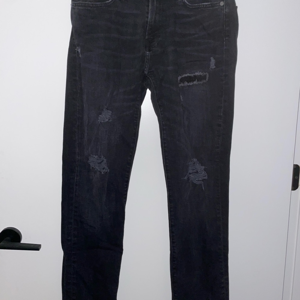 Abercrombie Athletic Black Ripped Jeans 31x32
